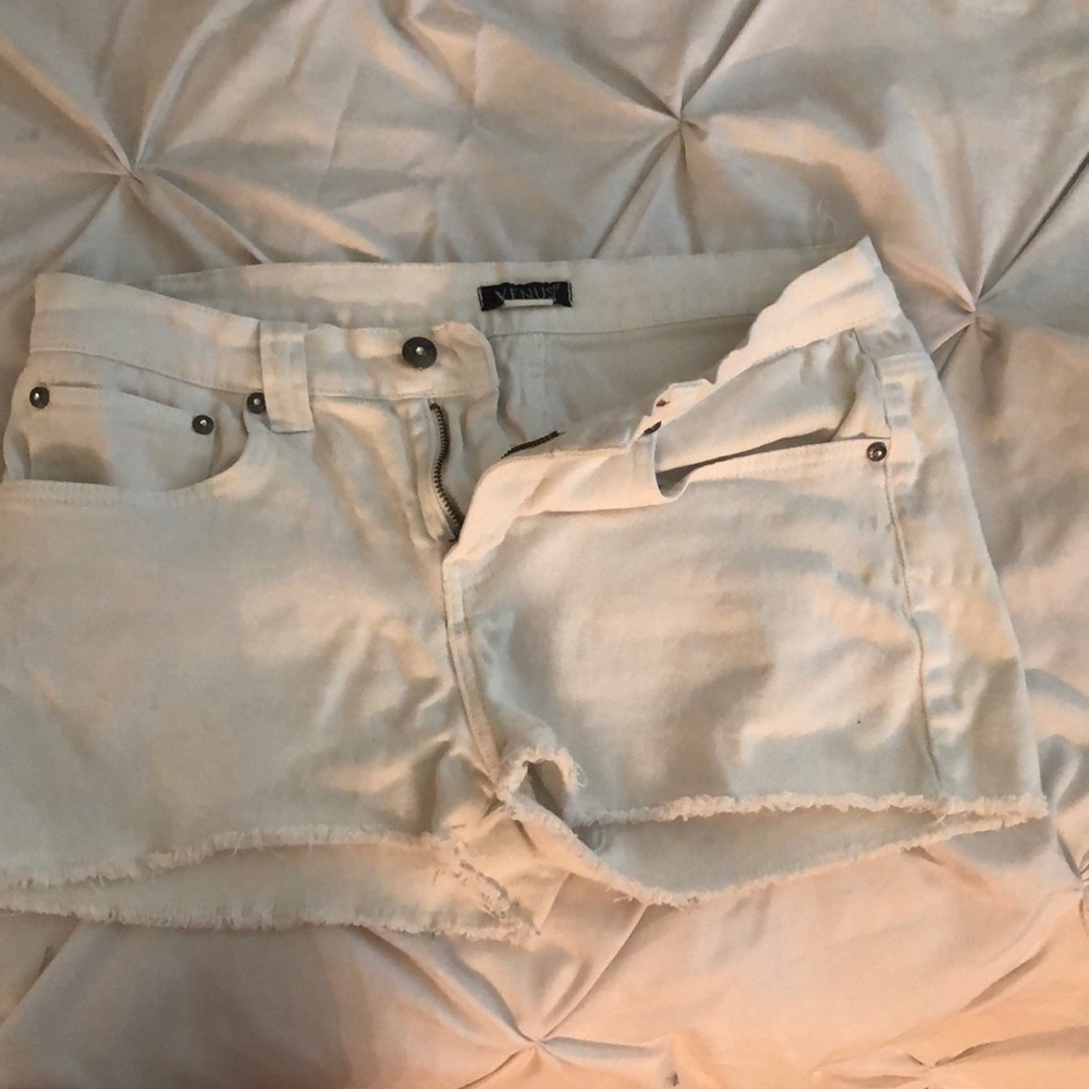 White denim shorts